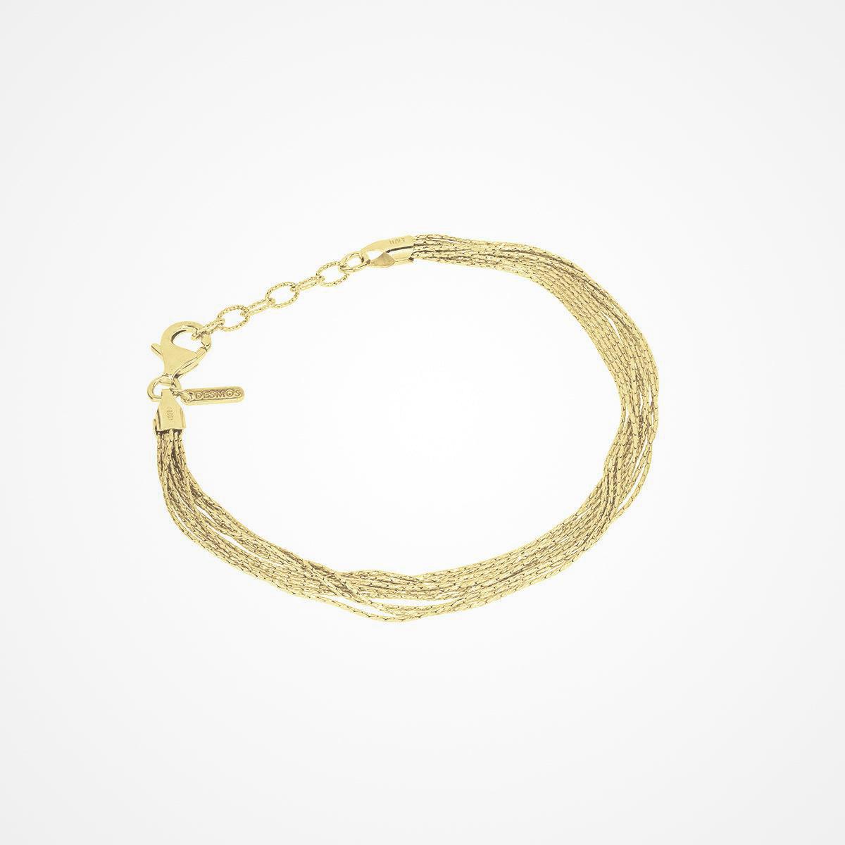 Bracciale Desmos in argento dorato a fili multipli