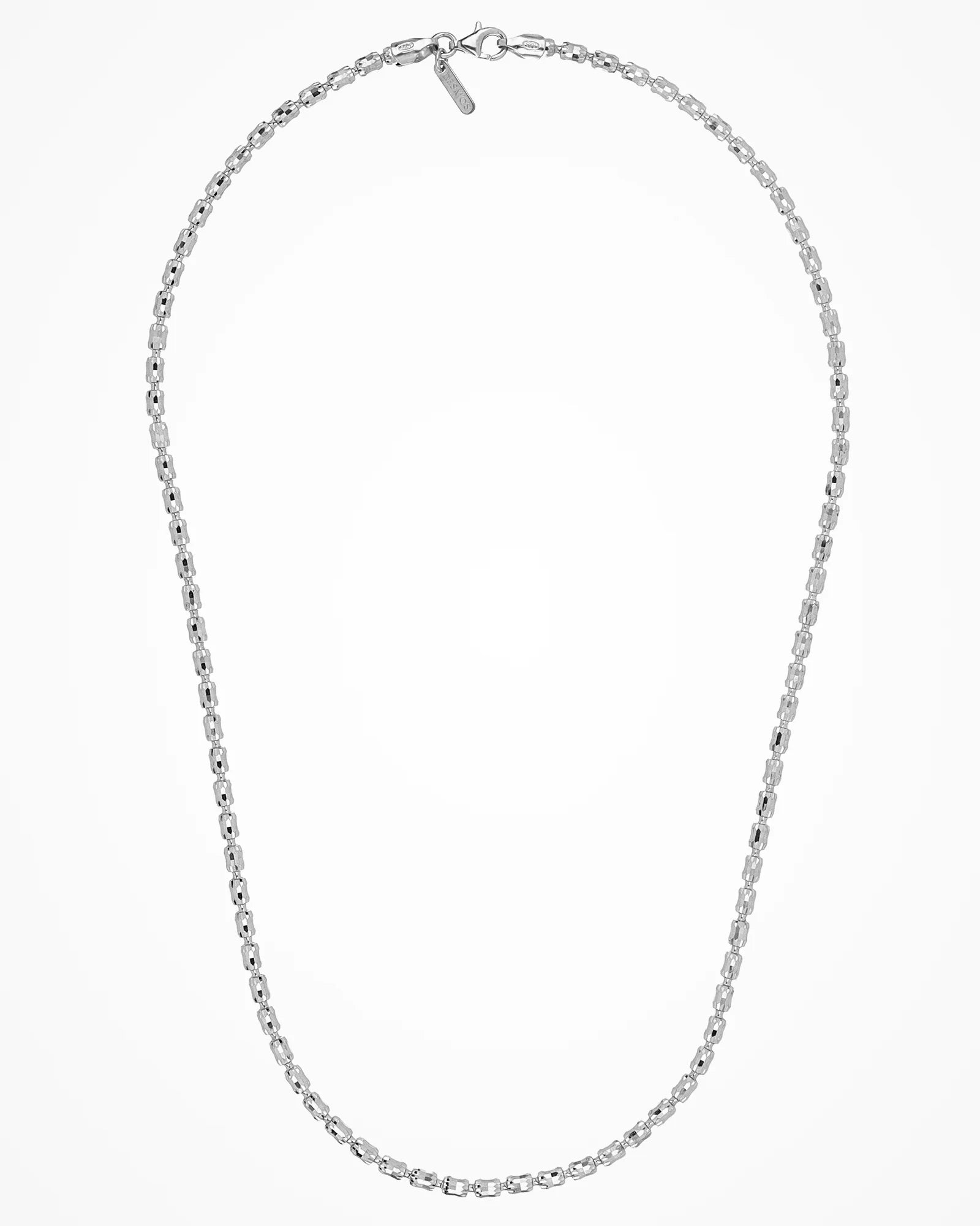 Collana Desmos in argento con barilotti sfaccettati