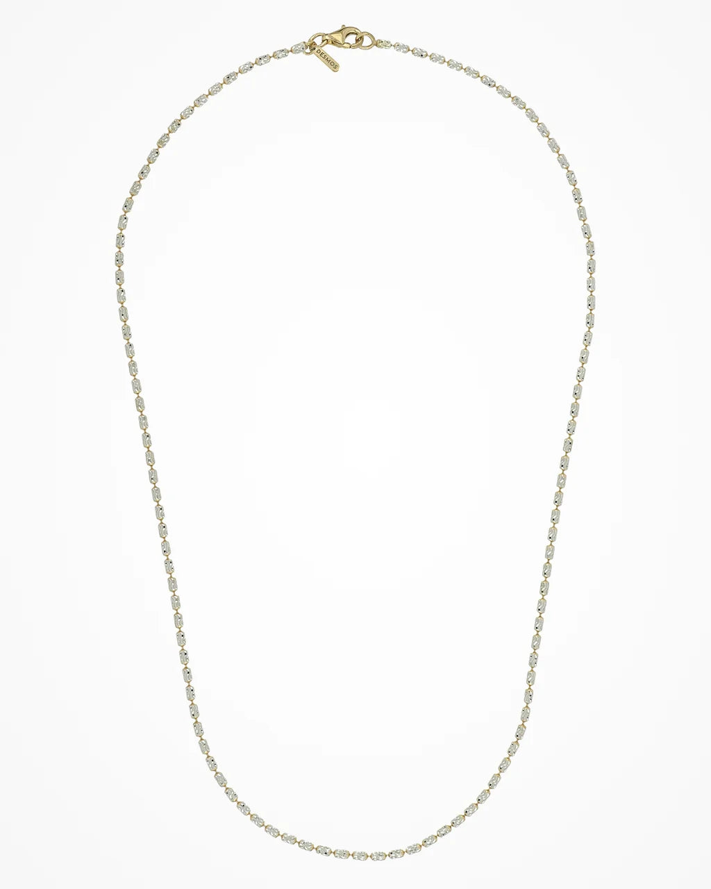 Collana Desmos in argento bicolore bianco e dorato a palline ovali piccole