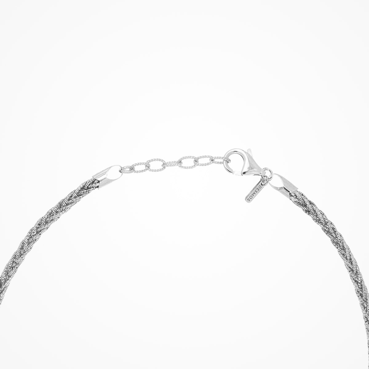 Collana Desmos in argento con fili intrecciati sfaccettati