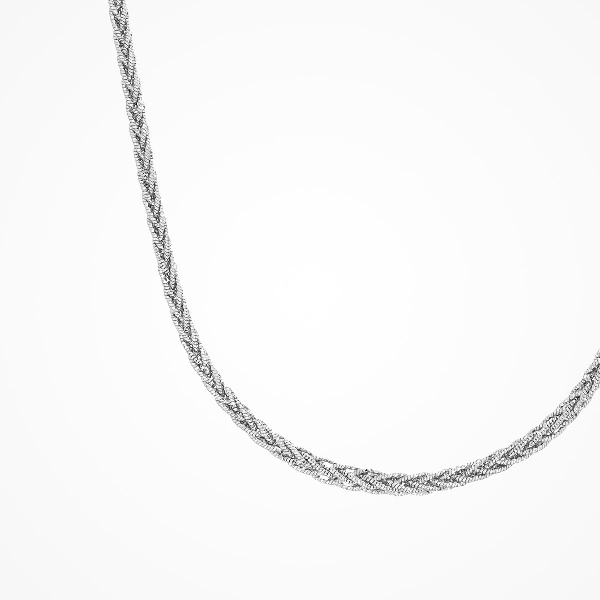 Collana Desmos in argento con fili intrecciati sfaccettati