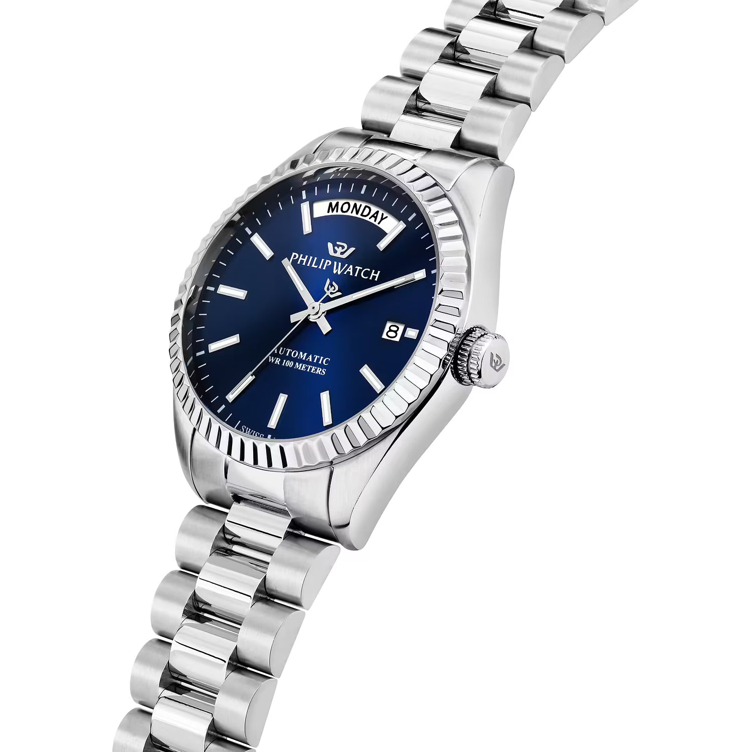 Orologio Philip Watch in acciaio automatico con quadrante blu