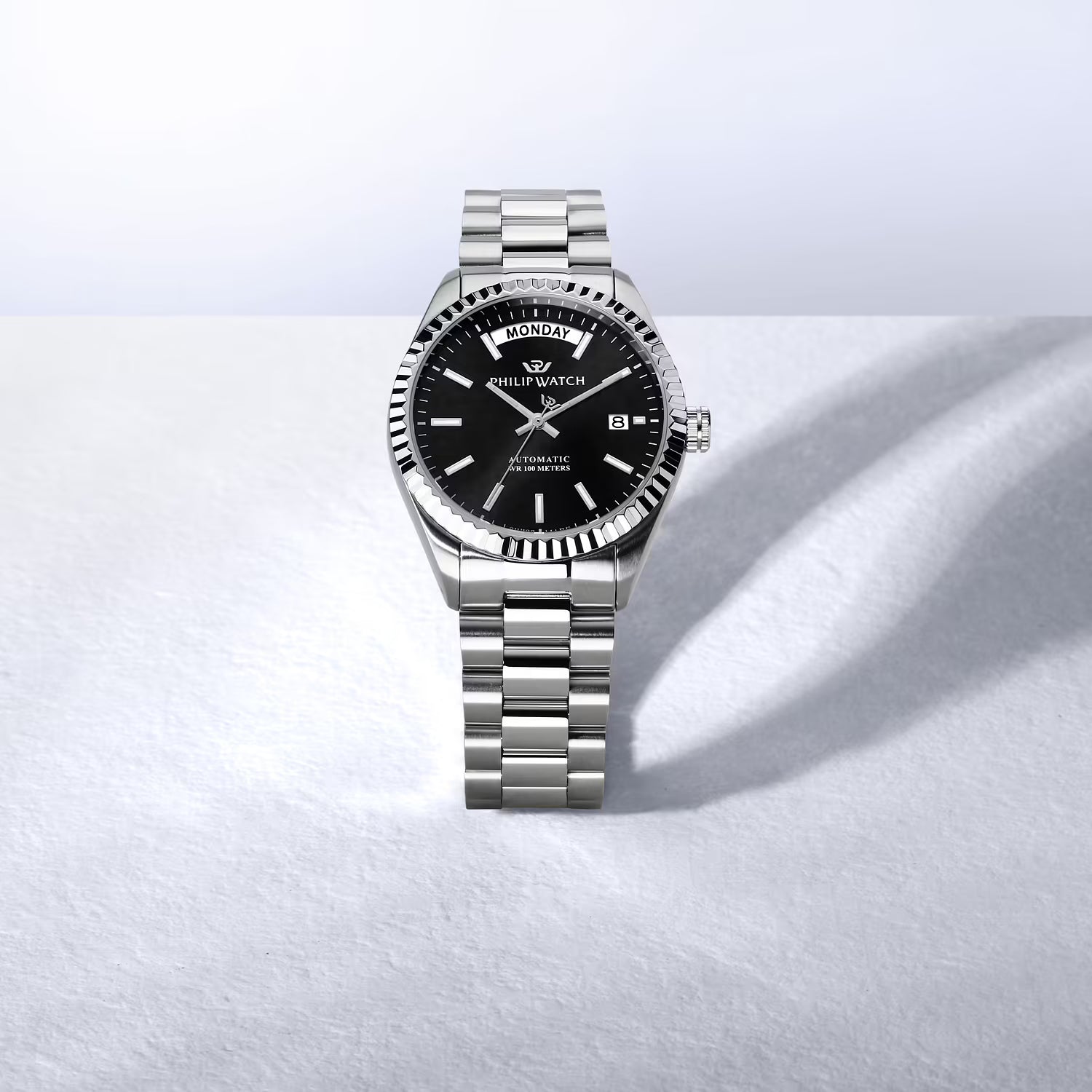 Orologio Philip Watch in acciaio automatico con quadrante nero