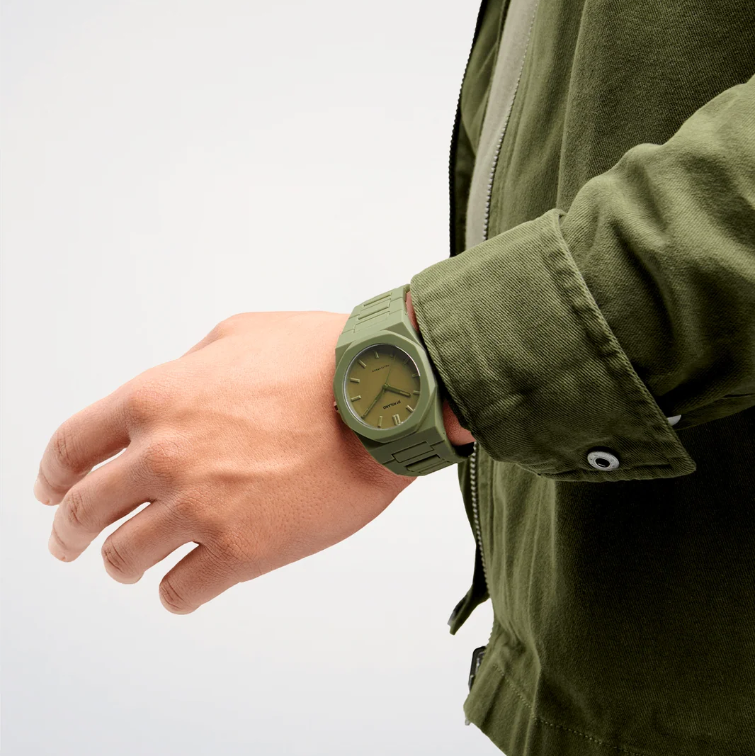 Orologio D1 Milano in policarbonato verde