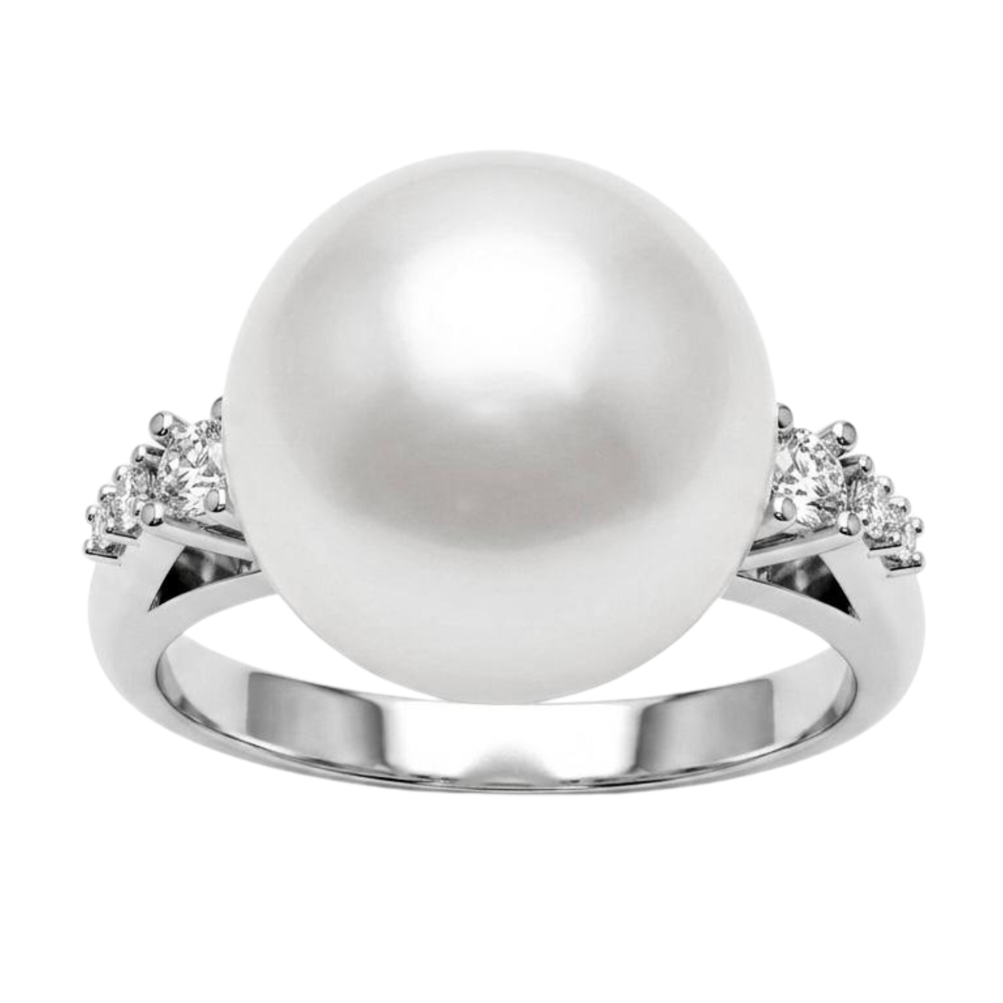 Anello Foè gioielli in oro bianco con perla e diamanti