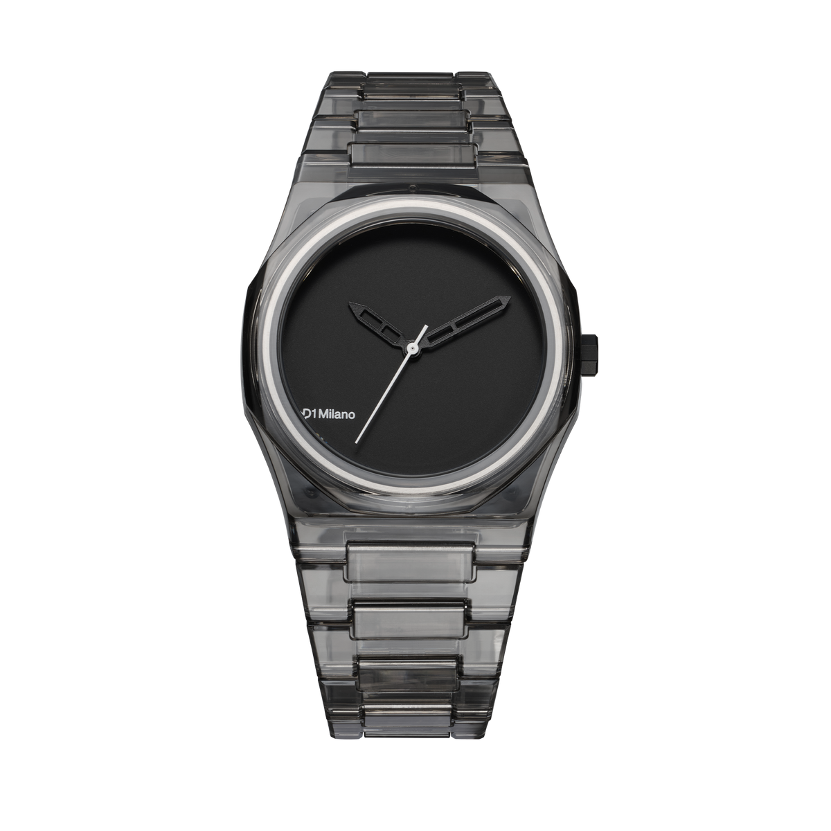Orologio D1 Milano in nylon trasparente con quadrante nero