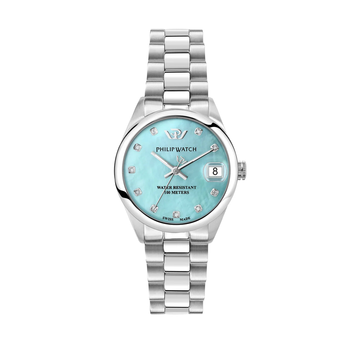 Orologio Philip Watch donna in acciaio con quadrante in madreperla turchese con diamanti