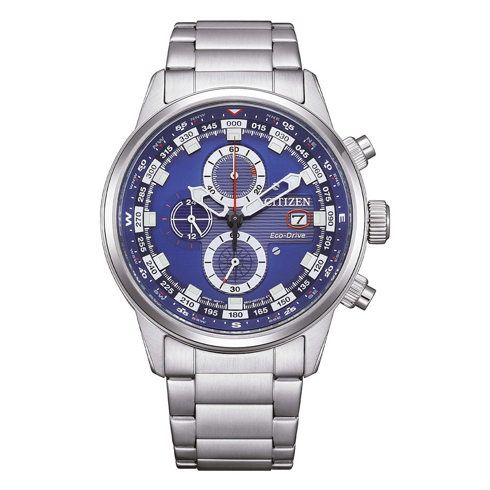 Orologio Citizen uomo crono eco drive con quadrante blu