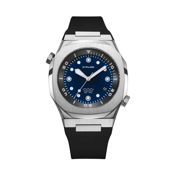 Orologio D1 Milano automatico Diver con quadrante blu