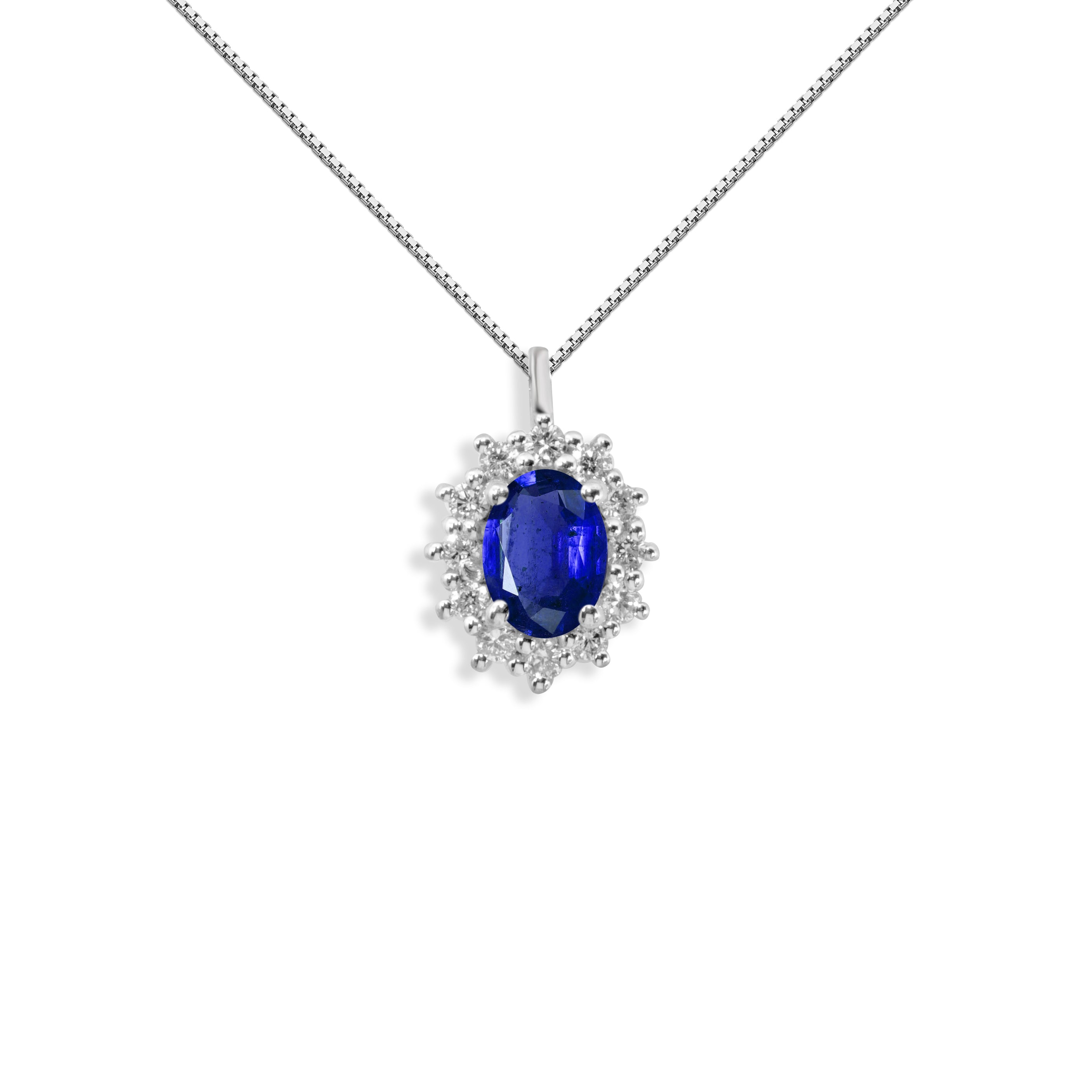 Collana Foè gioielli in oro bianco con zaffiro e diamanti