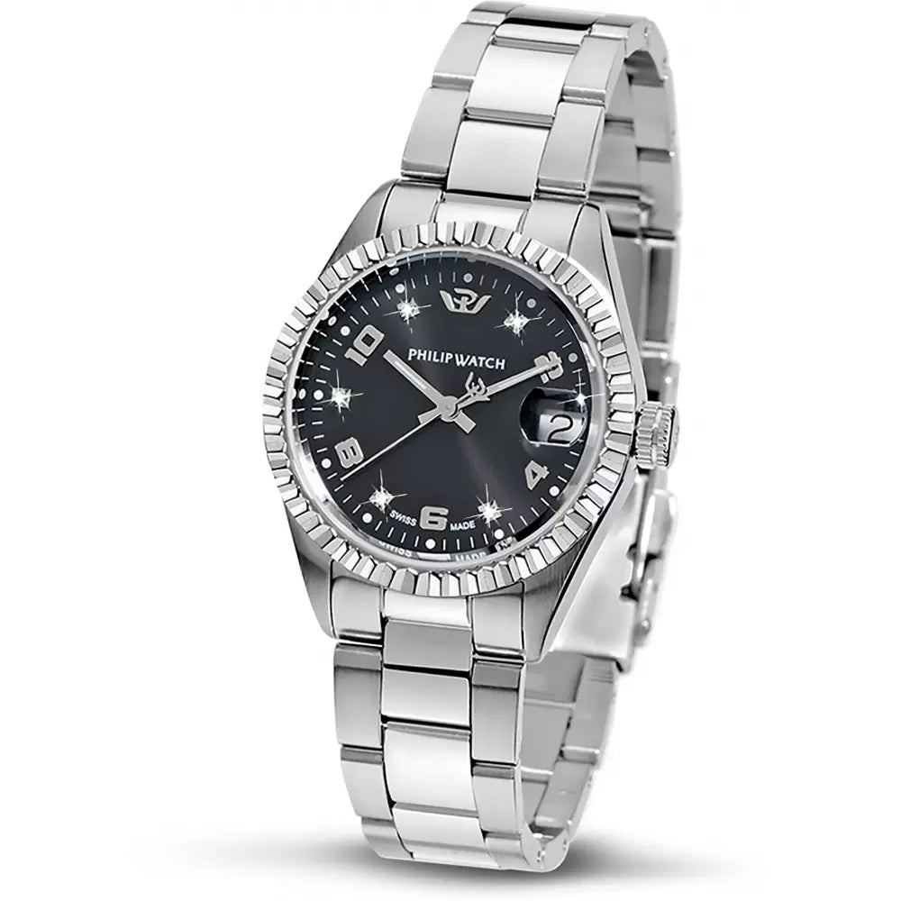 Orologio Philip Watch in acciaio con cinturino semi lucido e cassa 31mm con diamanti