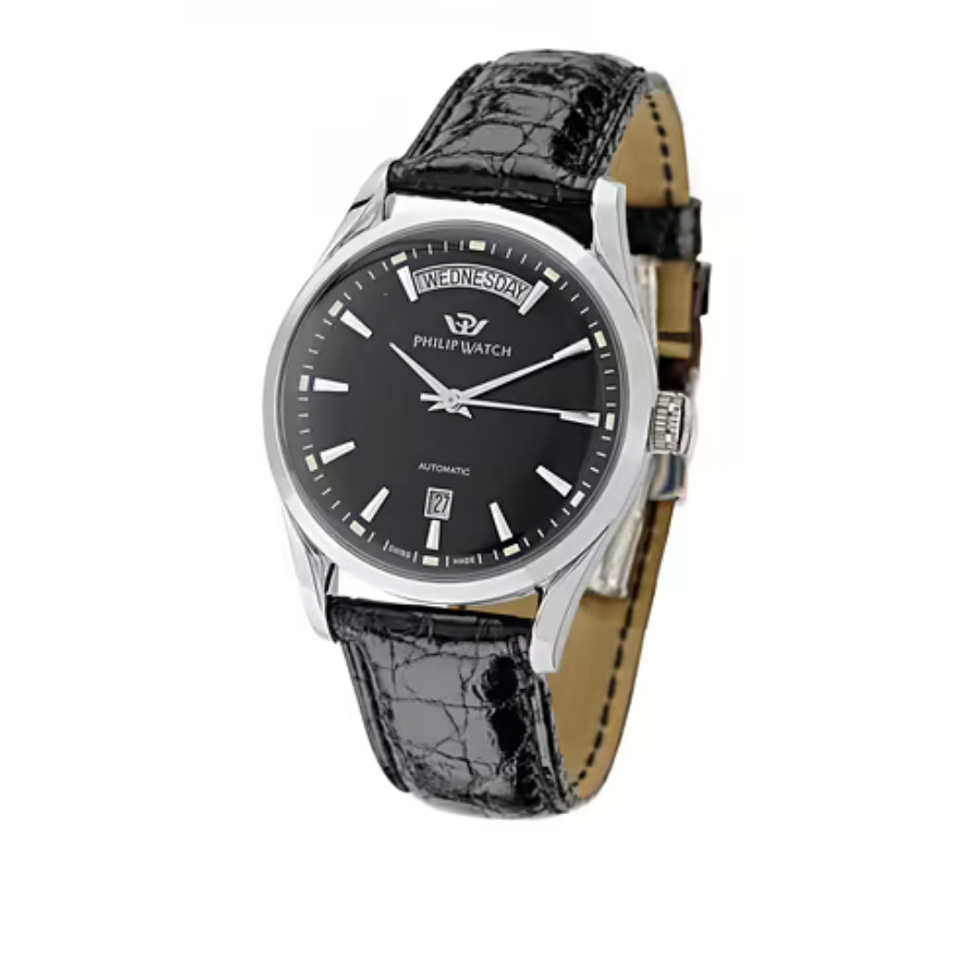 Orologio Philip Watch automatico con cassa in acciaio e cinturino di pelle