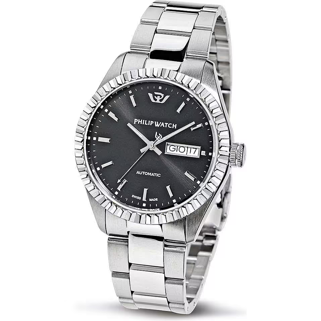 Orologio Philip Watch automatico in acciaio con quadrante nero