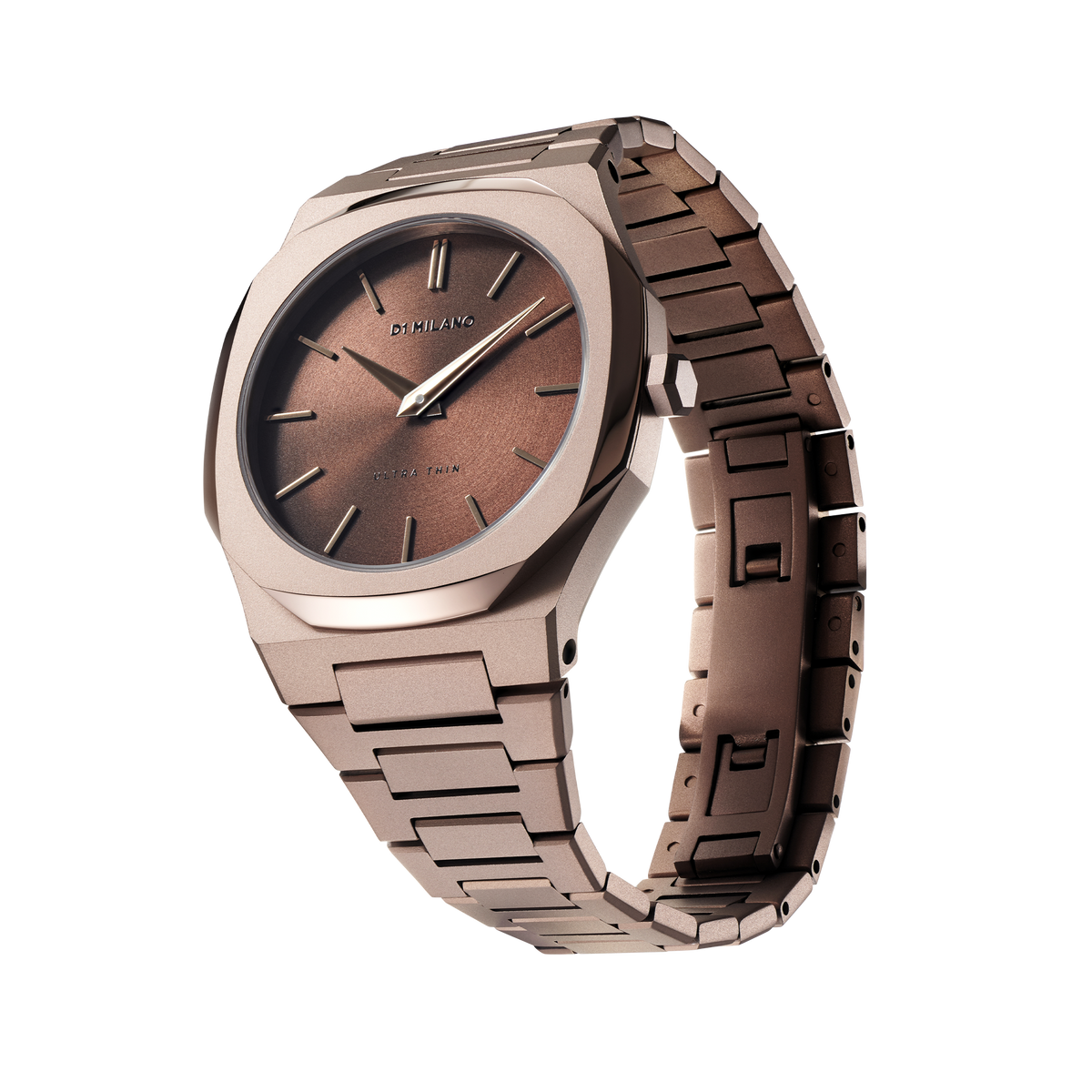 Orologio D1 Milano in acciaio color bronzo