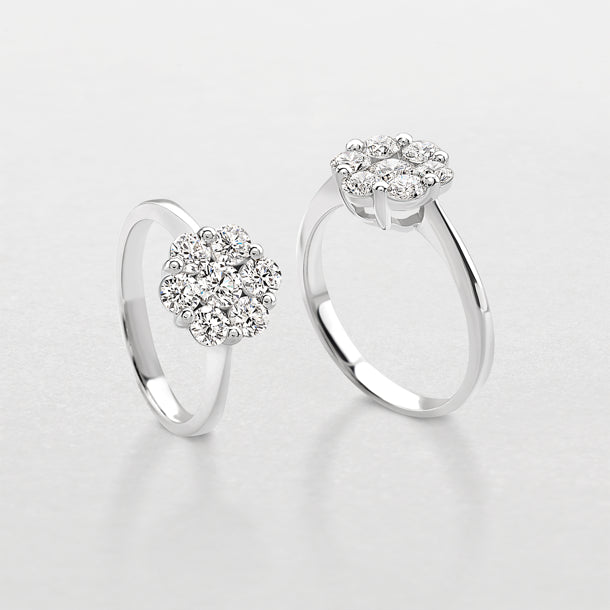 Anello Giorgio Visconti modello a fiore con diamanti ct 0.16
