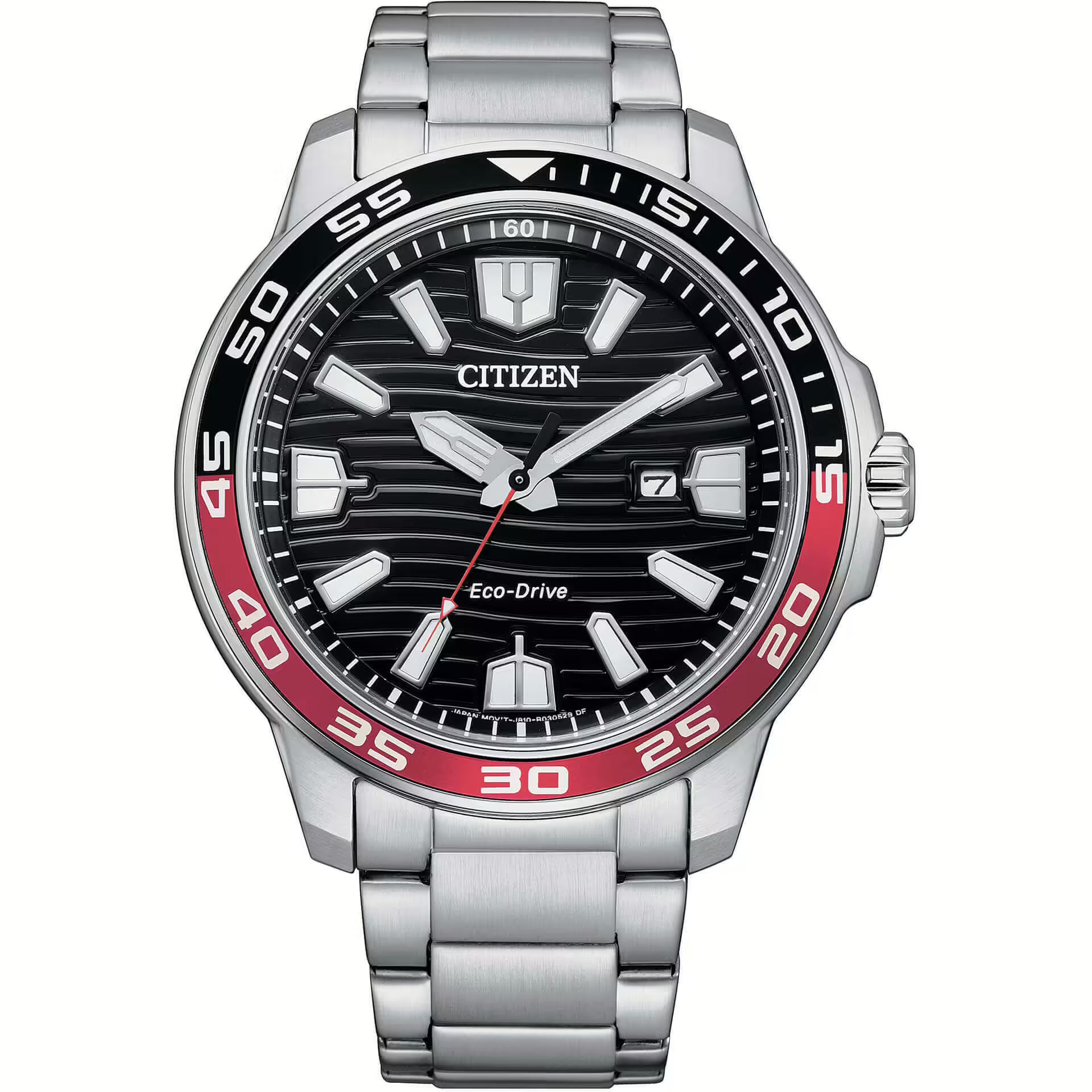 Orologio Citizen uomo Eco-Drive con ghiera bicolore nera e rossa