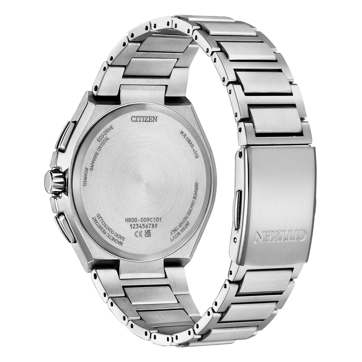 Orologio Citizen cronografo in super titanio radio controllato quadrante azzurro