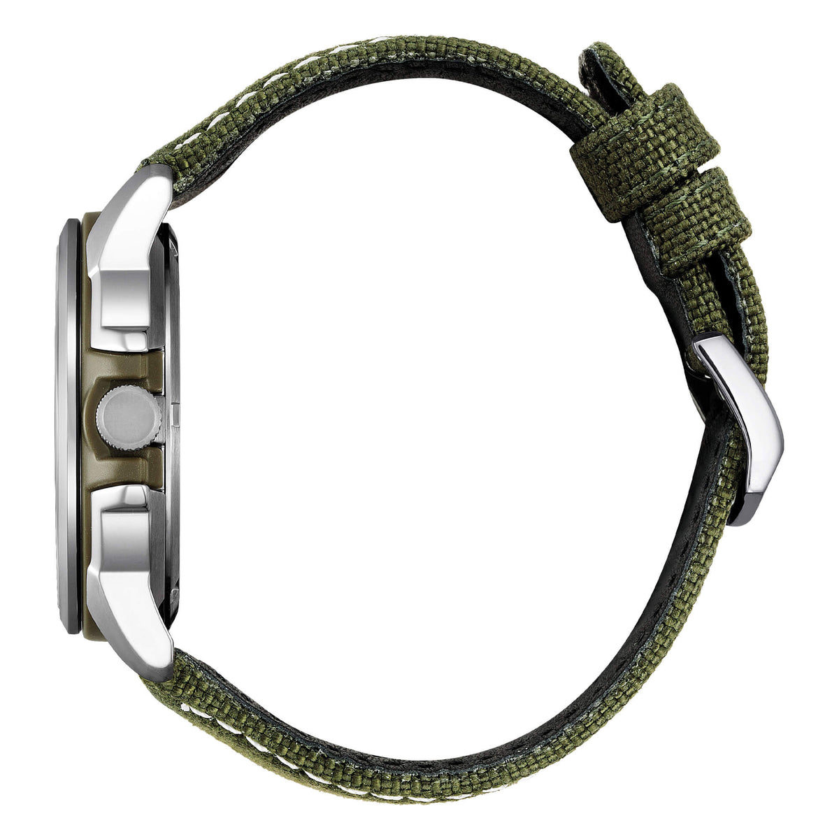 Orologio Citizen uomo eco drive quadrante beige con cinturino in nylon verde