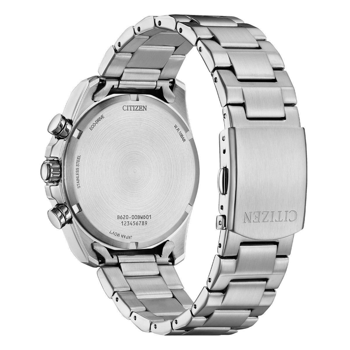 Orologio Citizen cronografo ecodrive in acciaio con quadrante nero