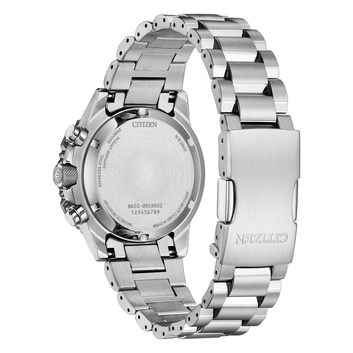 Orologio Citizen crono Eco Drive in acciaio con quadrante verde