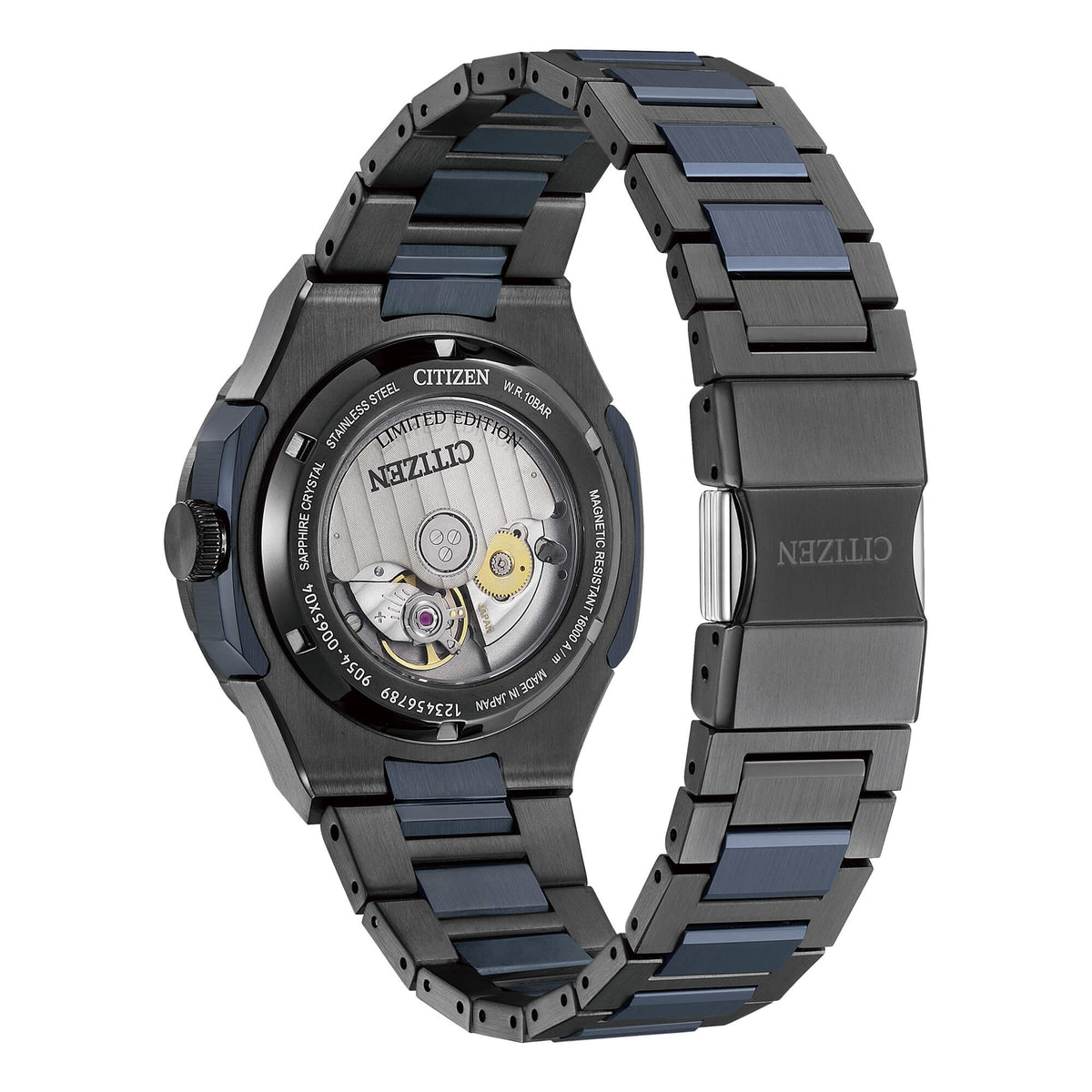 Orologio Citizen Serie 8 edizione limitata automatico in acciaio nero quadrante blu ghiera bicolore blu e nera