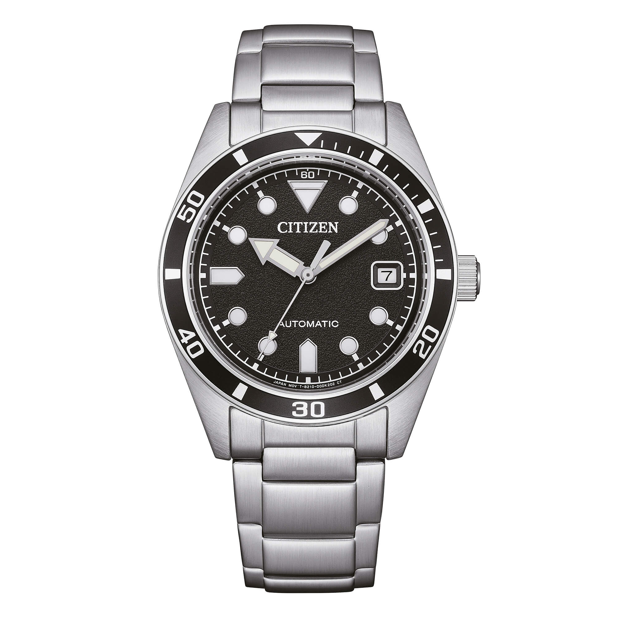 Orologio Citizen automatico in acciaio con quadrante nero nj0221-50e