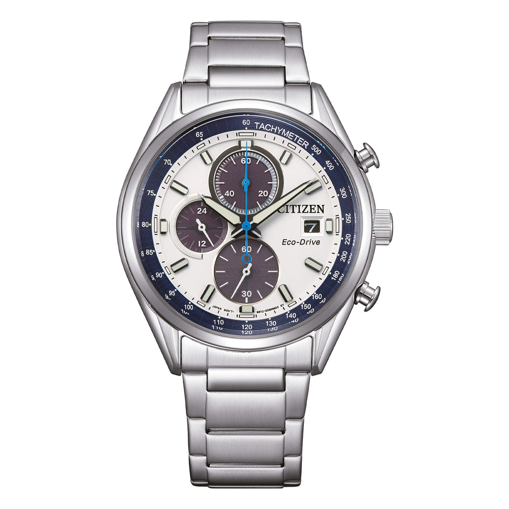 Orologio Citizen uomo crono eco drive con quadrante bianco