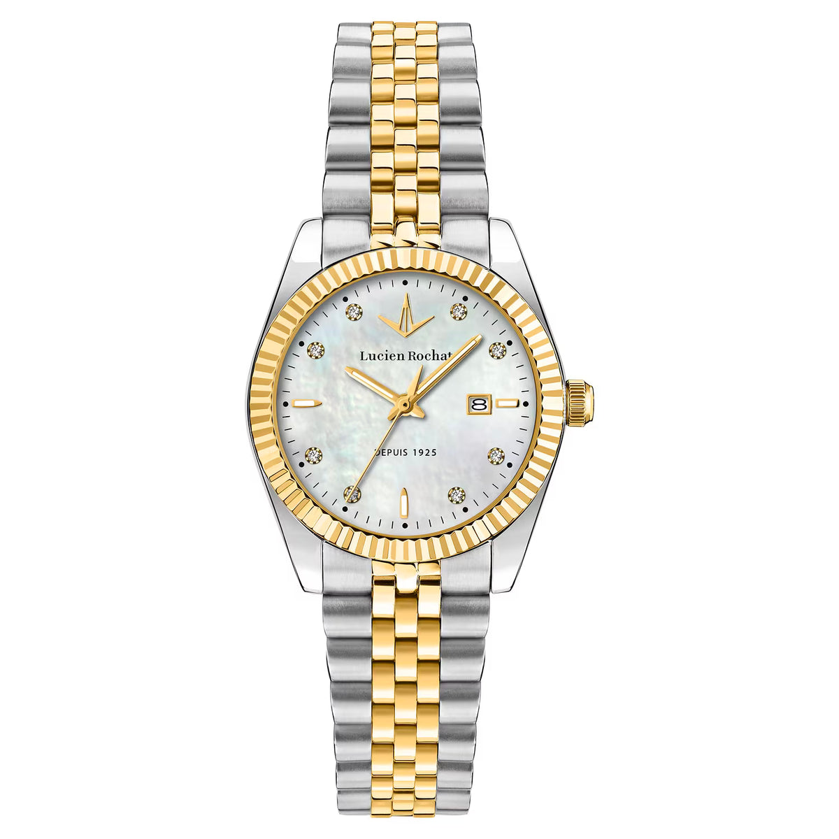 Orologio Lucien Rochat donna in acciaio bicolore dorato e silver con quadrante in madreperla con diamanti