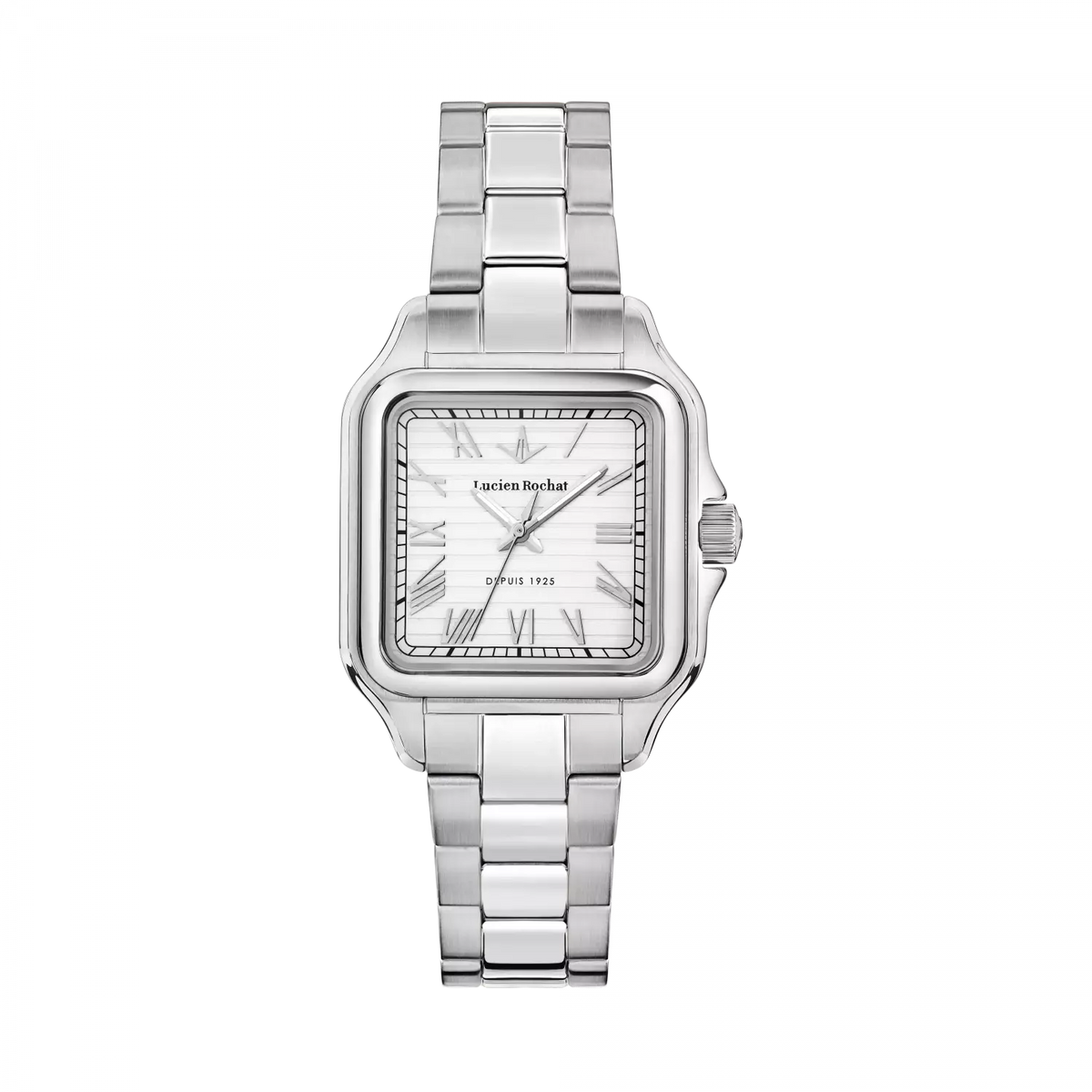 Orologio Lucien Rochat uomo epoqu in acciaio con cassa quadrata e quadrante silver