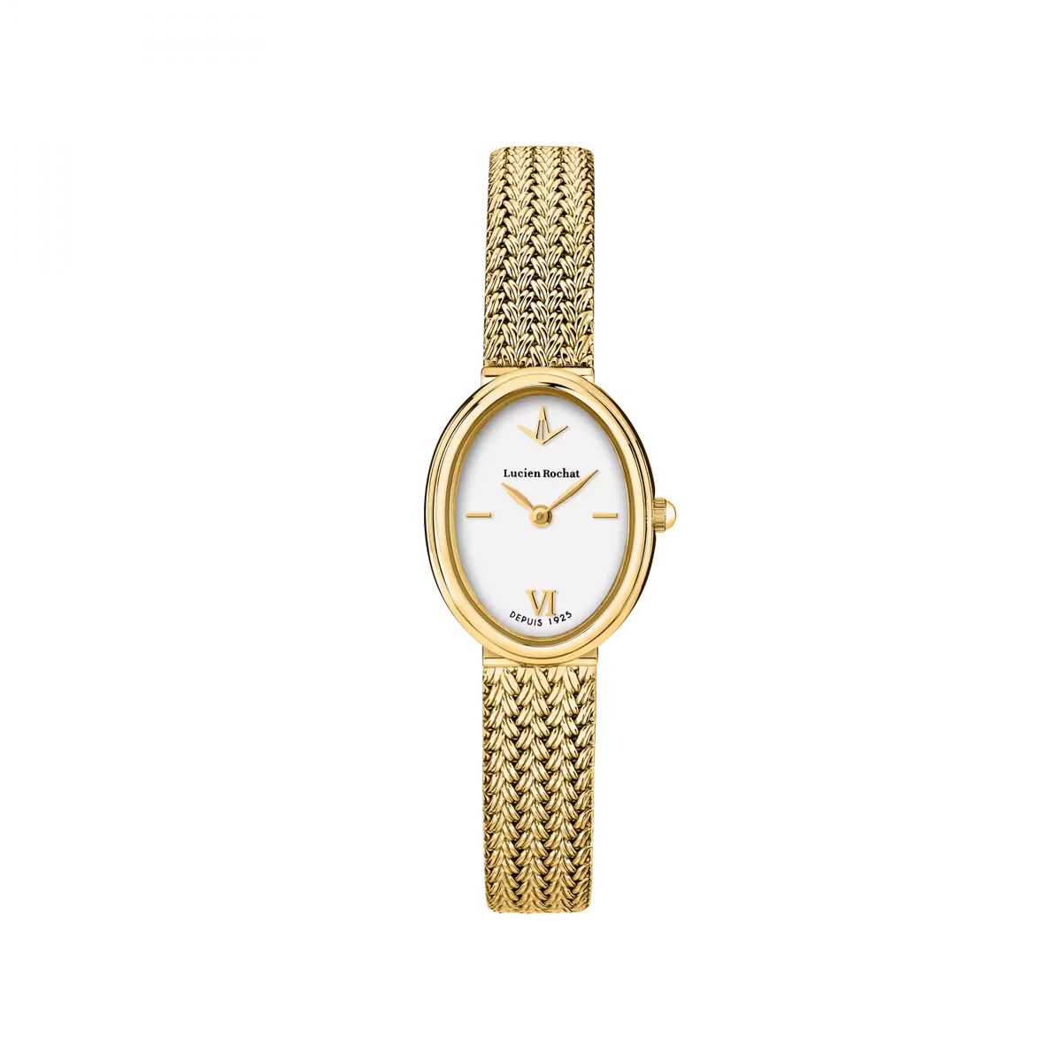 Orologio Lucien Rochat precieux donna in acciaio dorato bracciale mesh con quadrante silver