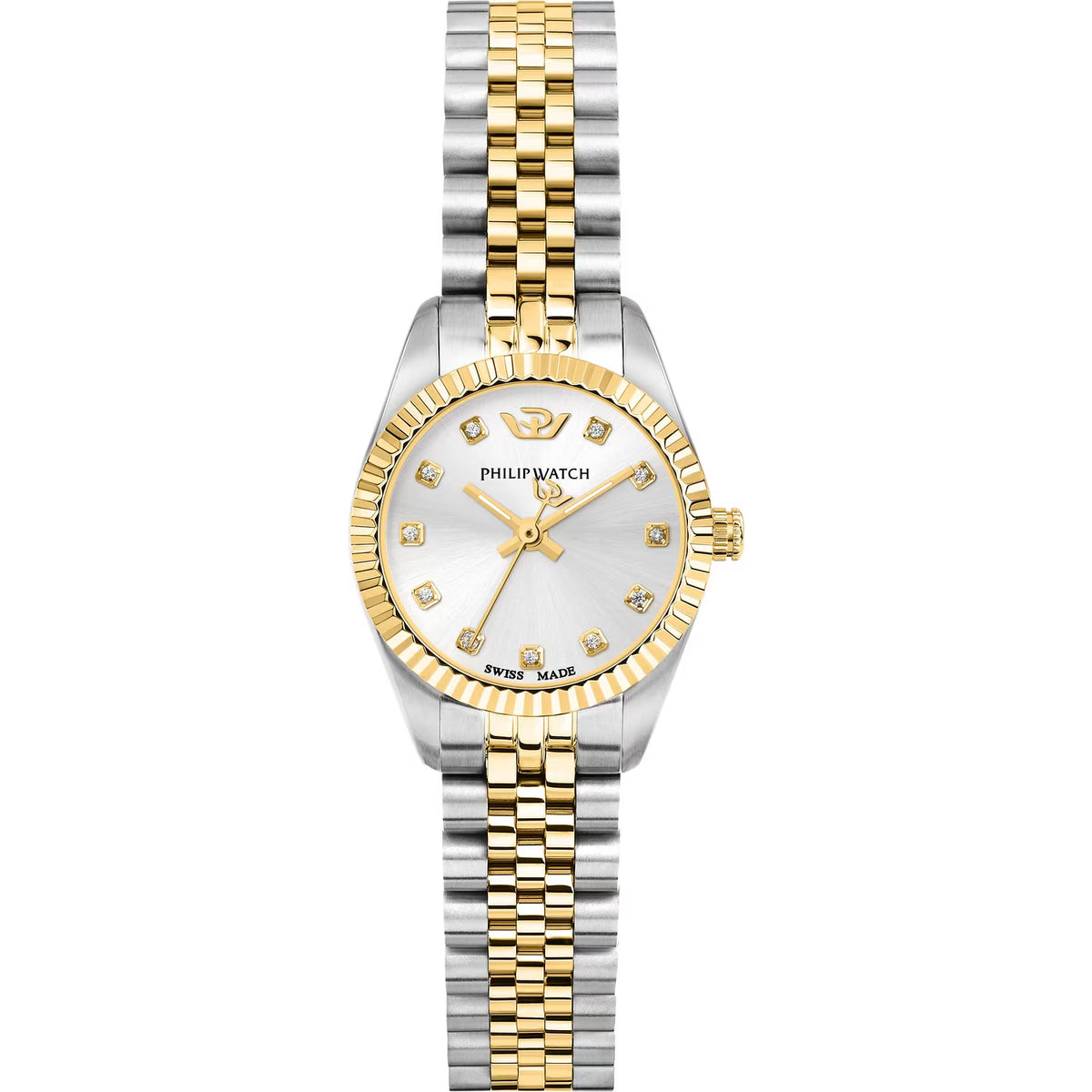 Orologio Philip Watch donna in acciaio bicolore silver e oro con diamanti agli indici