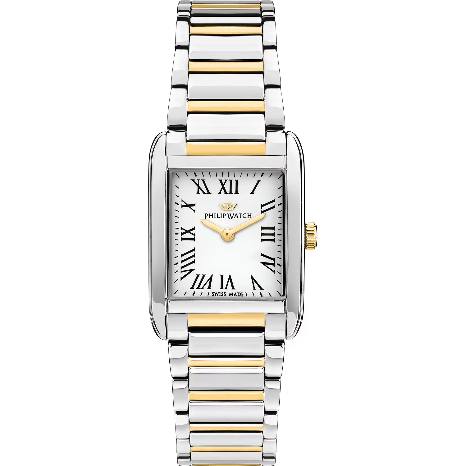 Orologio Philip Watch Museum donna in acciaio bicolore con cassa quadrata con indici a numeri romani