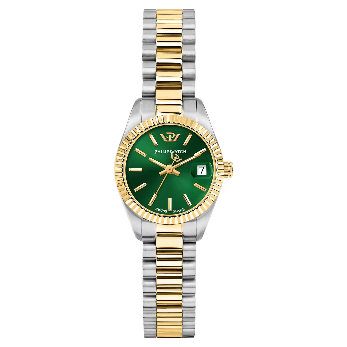 Orologio Philip Watch donna in acciaio bicolore silver e oro con quadrante verde