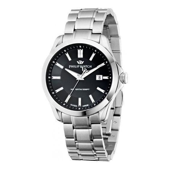 Orologio Philip Watch in acciaio con cassa 41mm con fondo nero