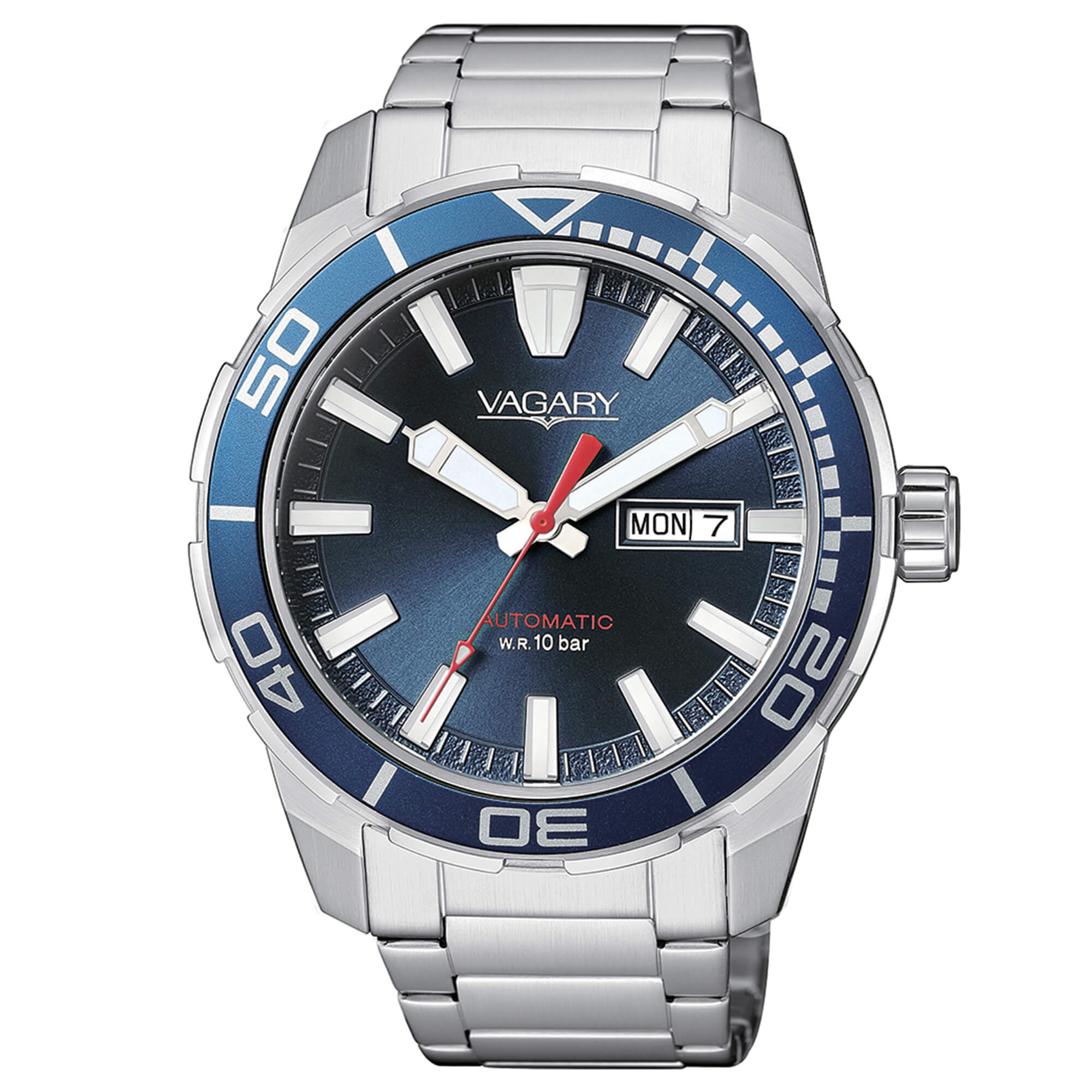 Orologio Vagary automatico in acciaio con quadrante blu