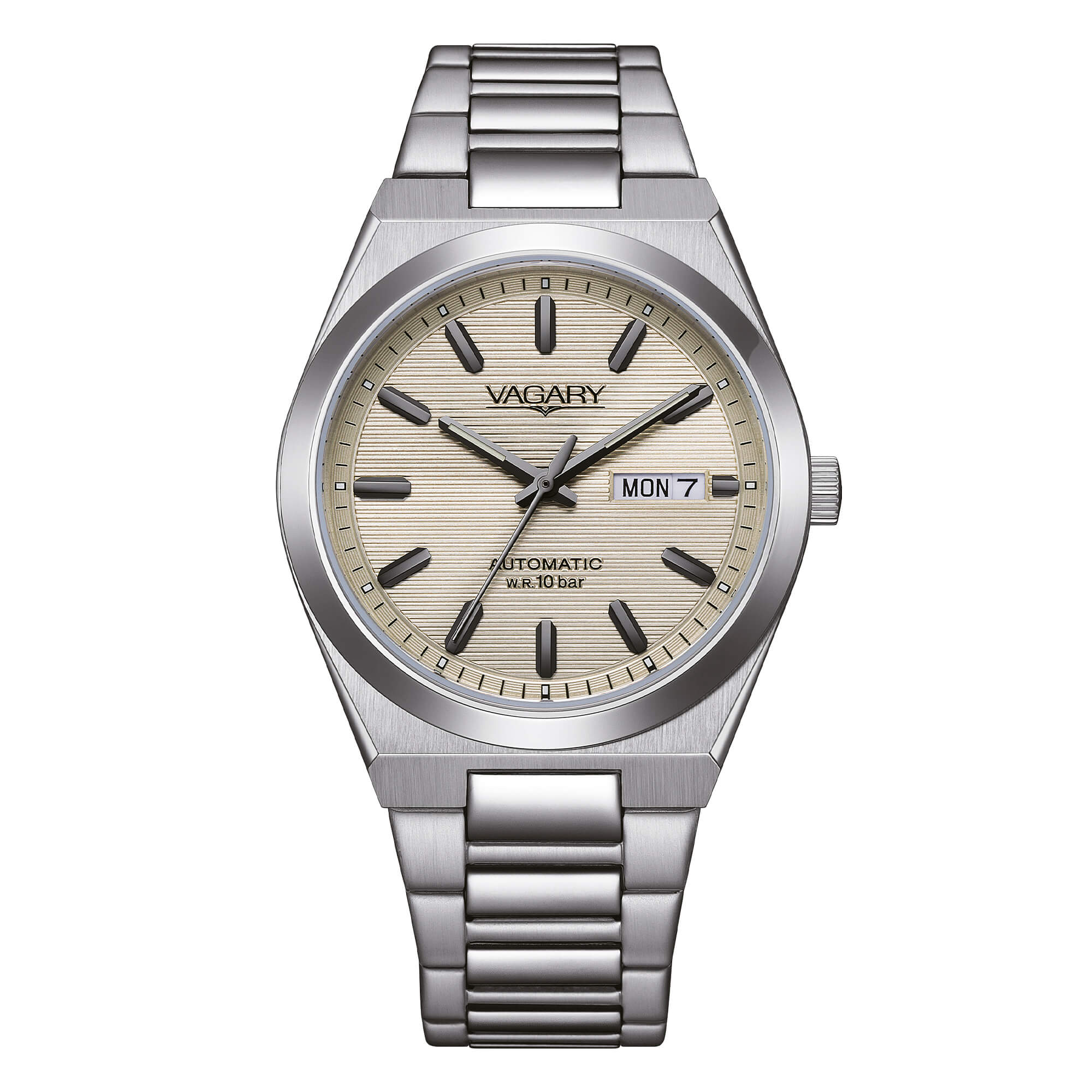 Orologio Vagary automatico in acciaio con quadrante beige