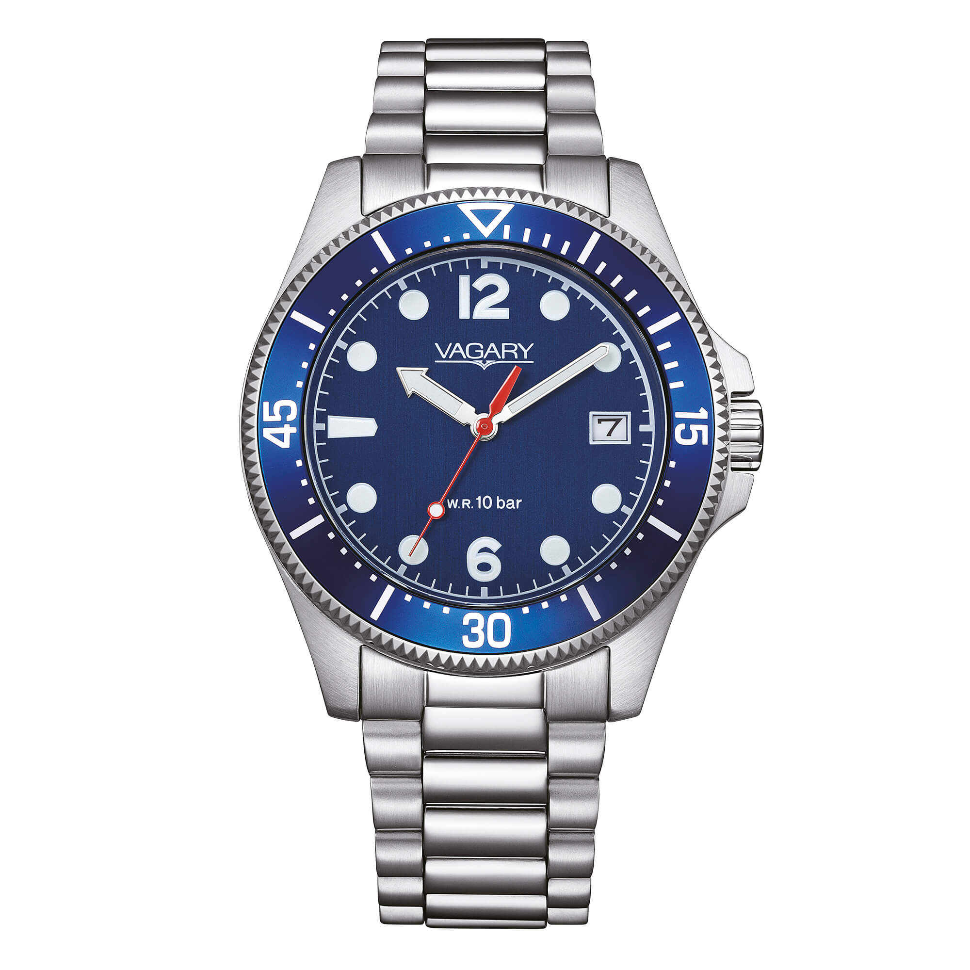 Orologio Vagary in acciaio con quadrante blu