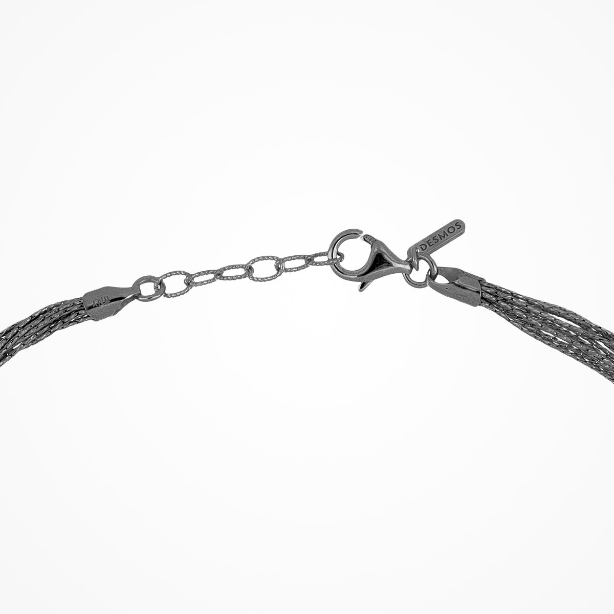 Collana Desmos in argento color canna di fucile a fili multipli