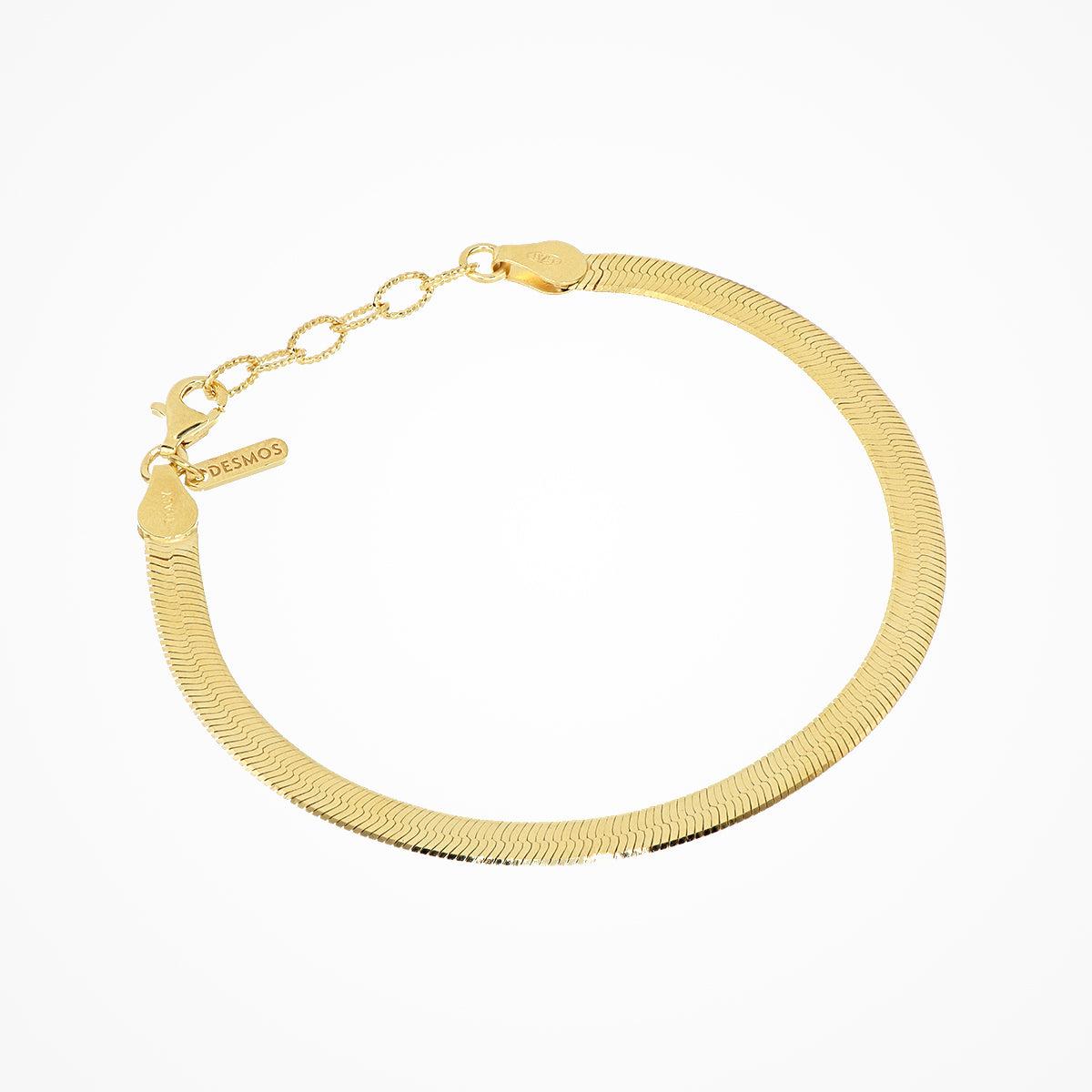 Bracciale Desmos in argento dorato piatto