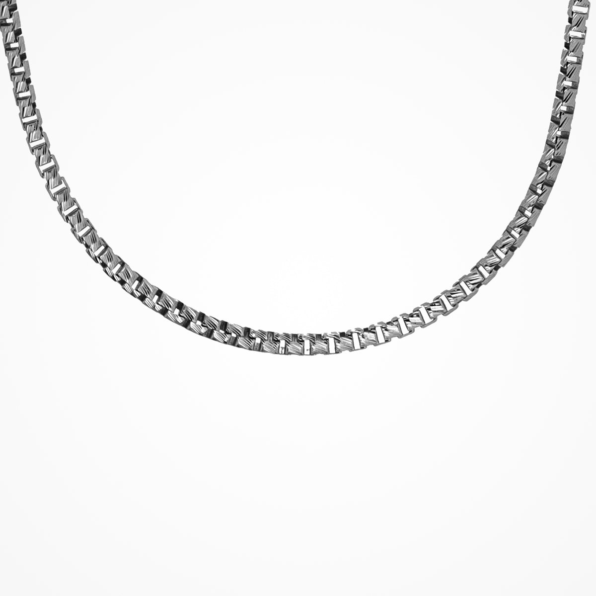 Collana Desmos in argento canna di fucile veneziana zigrinata