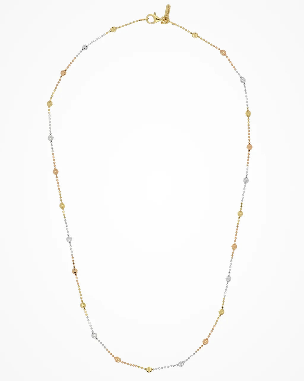 Collana Desmos in argento a tre colori con sfere diamantate