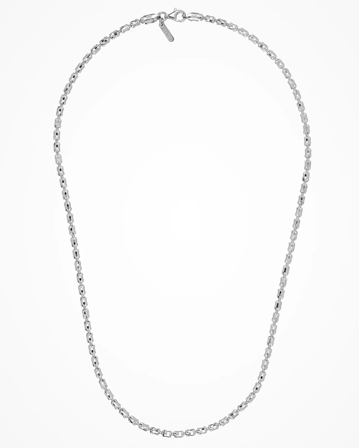 Collana Desmos in argento con barilotti sfaccettati