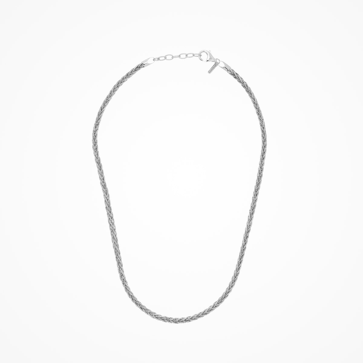 Collana Desmos in argento con fili intrecciati sfaccettati