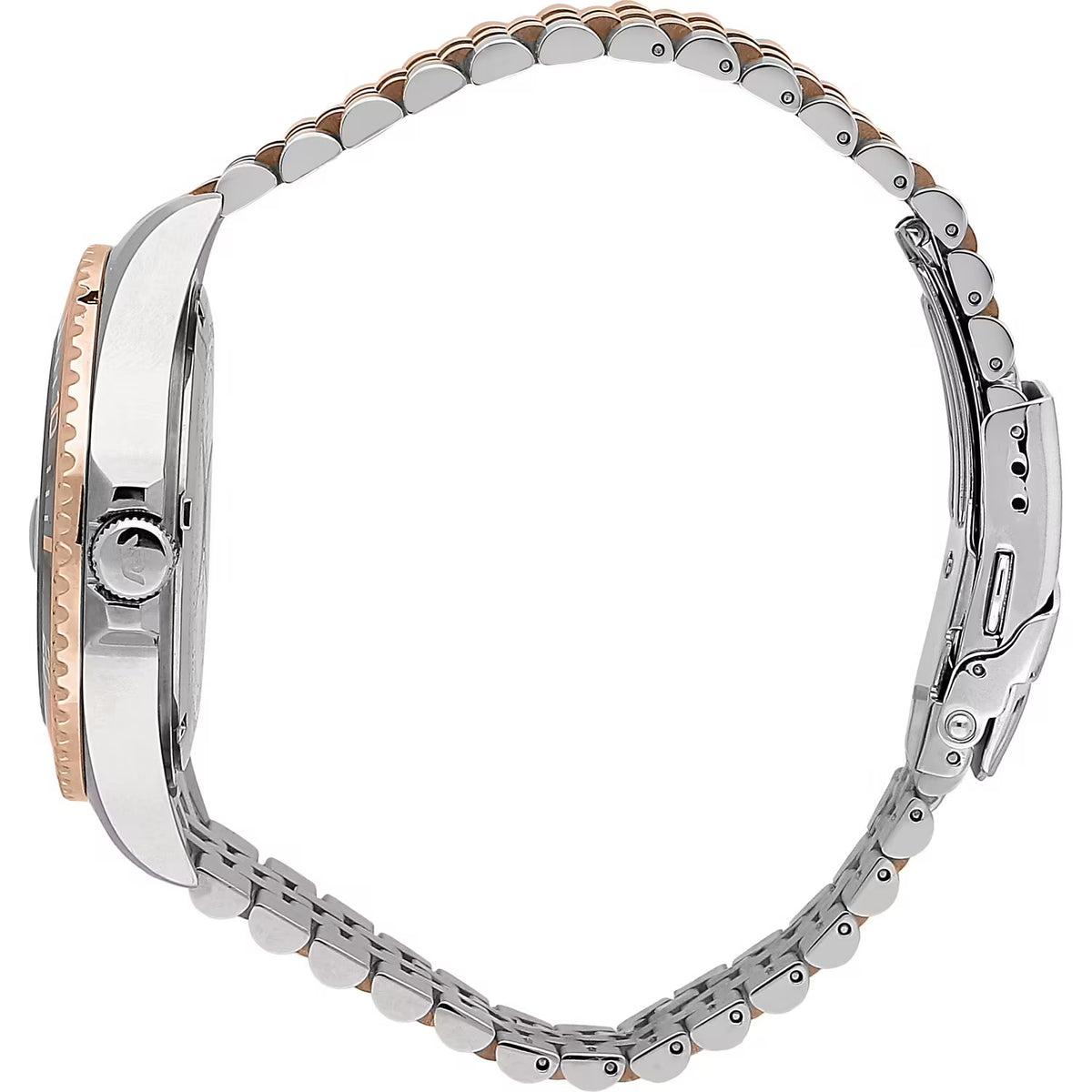 Orologio Philip watch acciaio quadrante nero ghiera nera e rosato cinturino bicolore