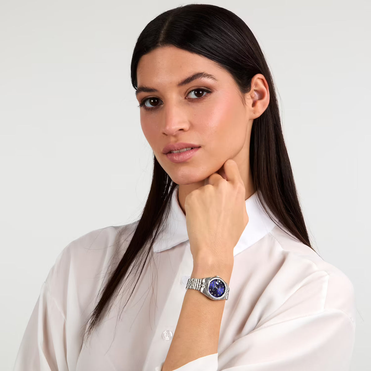 Orologio Philip Watch donna in acciaio quadrante viola diamanti agli indici