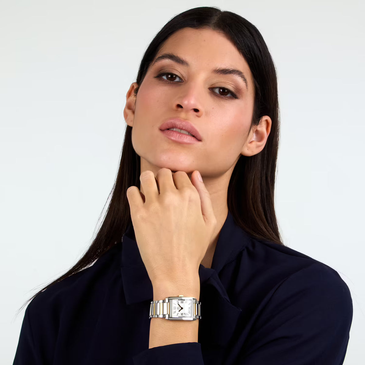 Orologio Philip Watch Museum donna in acciaio bicolore con cassa quadrata con indici a numeri romani