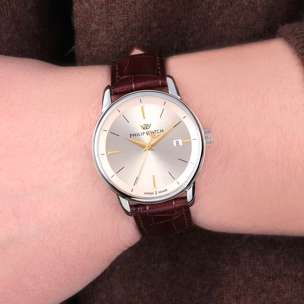 Orologio Philip Watch Anniversary cinturino in pelle marrone