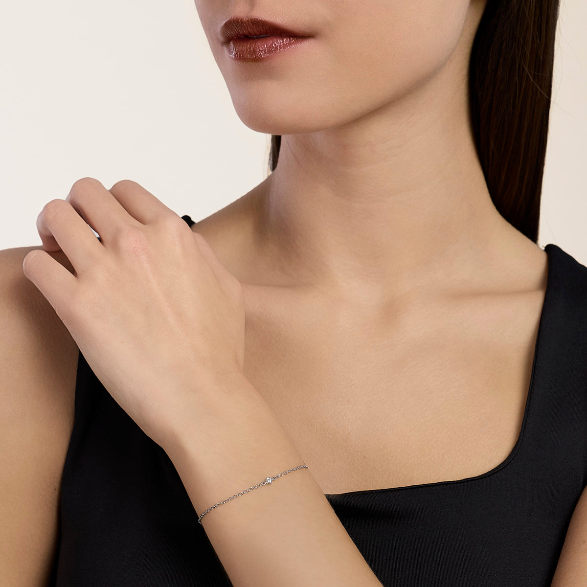 Bracciale Kidult Infinity in acciaio con diamante labgrown 16cm