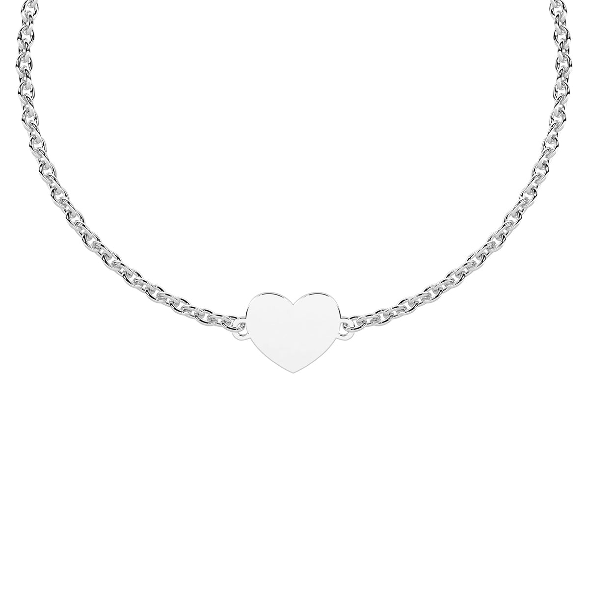 Bracciale Kidult Infinity in acciaio a catena con cuore centrale
