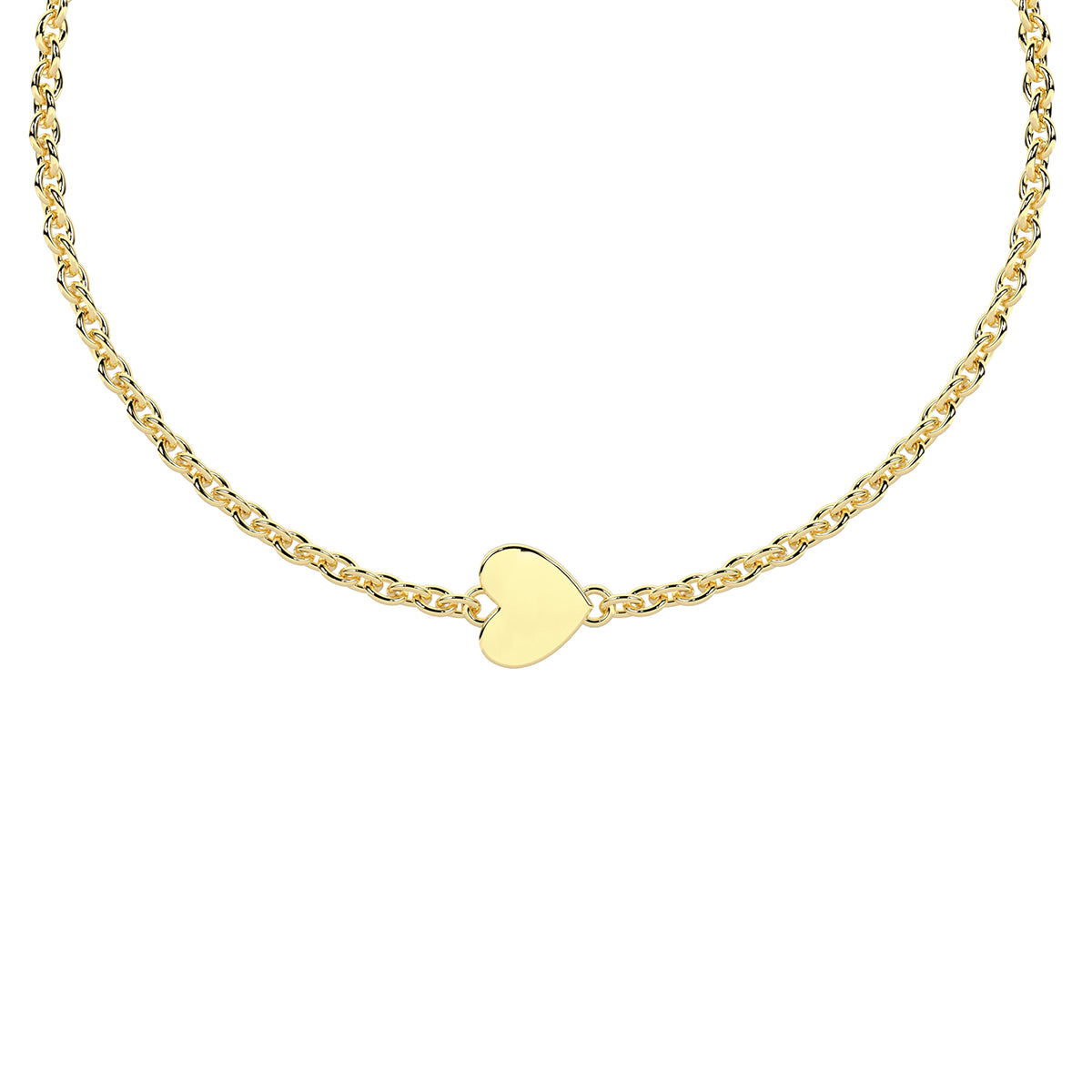 Bracciale Kidult Infinity in acciaio dorato a catena con cuore